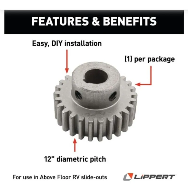 Crown gear for LCI slide-outs